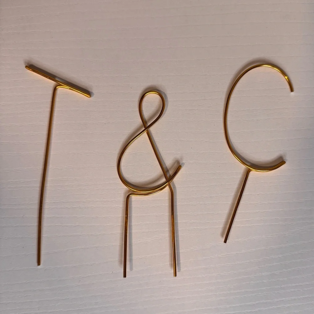 Gold Letter Cake Toppers